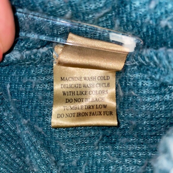 American Outdoor Co True Grit Quarter Zip Blue Sherpa Fleece Pullover Women's XS - Picture 13 of 13